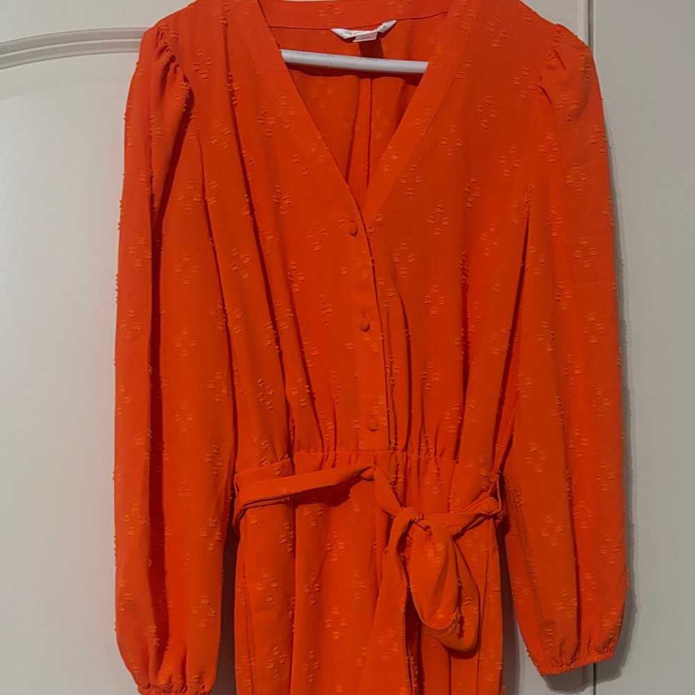 Orange Button-Down romper NWT - Picture 2 of 6